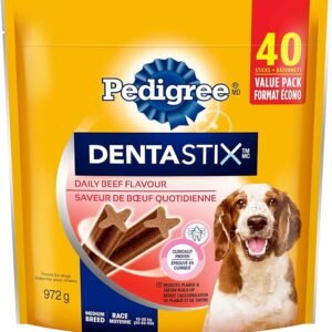 PEDIGREE DENTASTIX Oral Care Adult Dog Treats for Medium Dogs - Beef, 40 Sticks