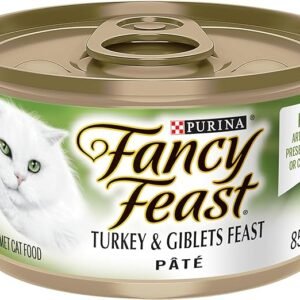 Fancy Feast Wet Cat Food, Pate Turkey & Giblets Feast - 85 g Can (24 Pack)