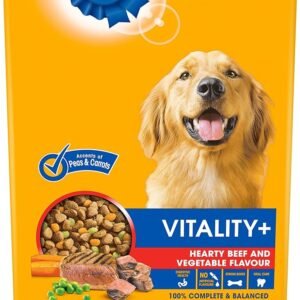 PEDIGREE VITALITY+ Adult Dry Dog Food, Hearty Beef and Vegetable Flavour, 20kg (Pack of 1)