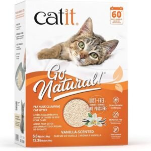 Catit Go Natural Pea Husk Clumping Cat Litter, Vanilla, 14 L