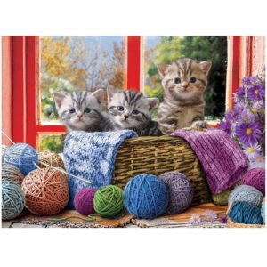 Eurographics Knittin' Kittens 500-Piece Puzzle, 19. 25" x 26. 5"