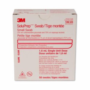 3M™ 10203 Soluprep™ Small Swaps,(2%CHG/70%IPA), 50/BOX